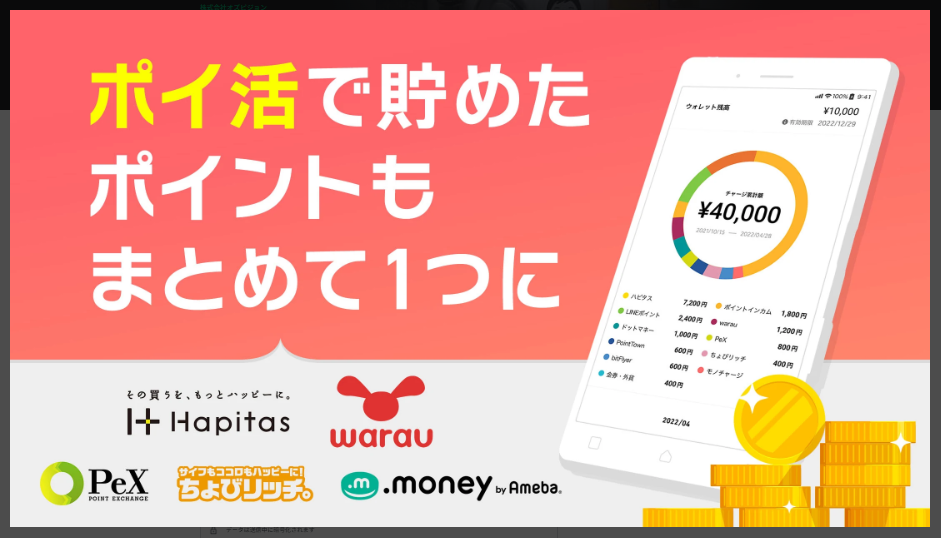 Pollet(ポレット)ポイ活で貯めたポイントもまとめて1つに