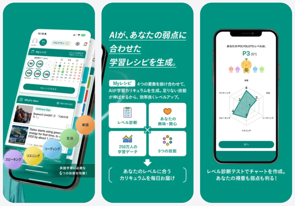 英会話レシピー、AIがあなたの弱点に合わせた学習レシピを生成