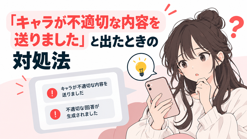 「キャラが不適切な内容を送りました」と出たときの対処法
